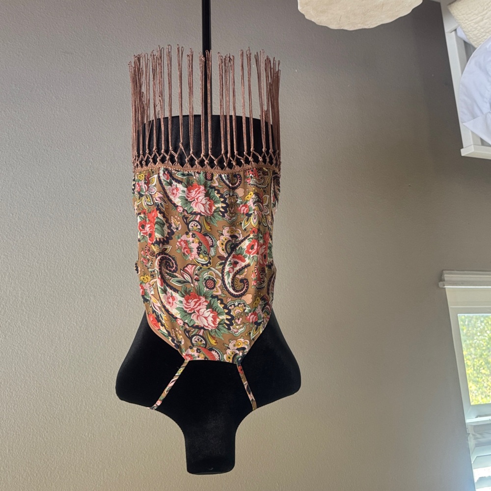 Floral Fringe Halter Top
